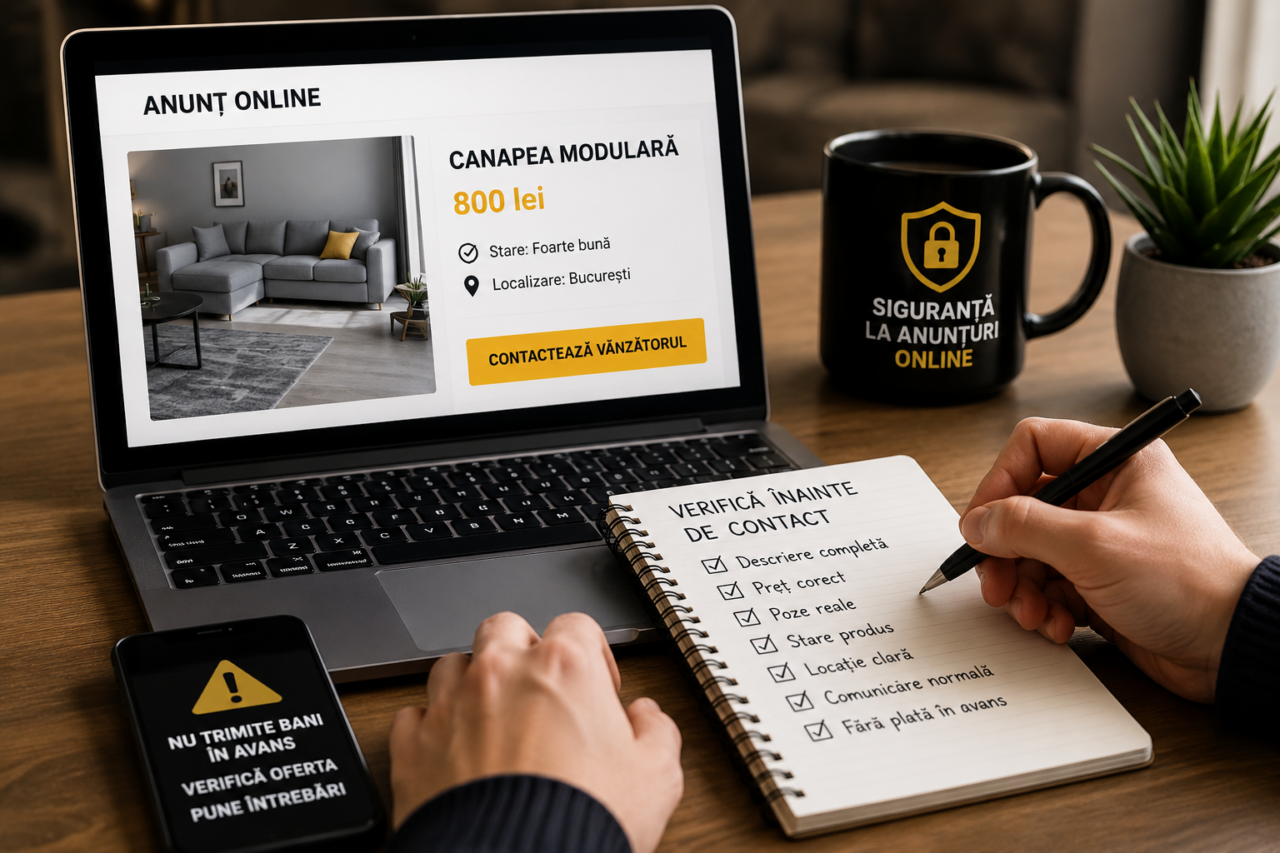 Verificarea detaliilor dintr-un anunț online poate reduce riscul de neînțelegeri, timp pierdut sau plăți făcute în grabă.